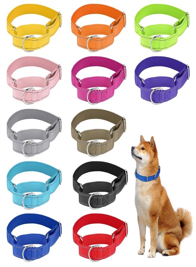 mekueeex 12 Pcs Martingale Collar for Medium Dogs Reflective Dog Collar with Durable Metal Buckle Adjustable Nylon Pet Prevent Slipping Out for Pupplies, 12 Colors - Image 1